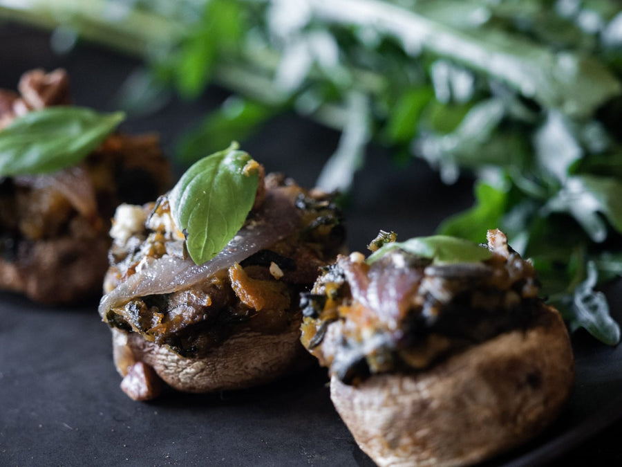 Stuffed Mushrooms with Spiced Nuts