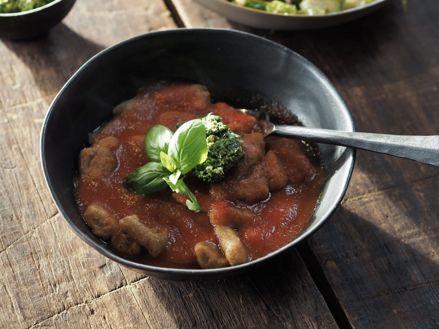 SWEET POTATO GNOCCHI with TOMATO BASIL SAUCE