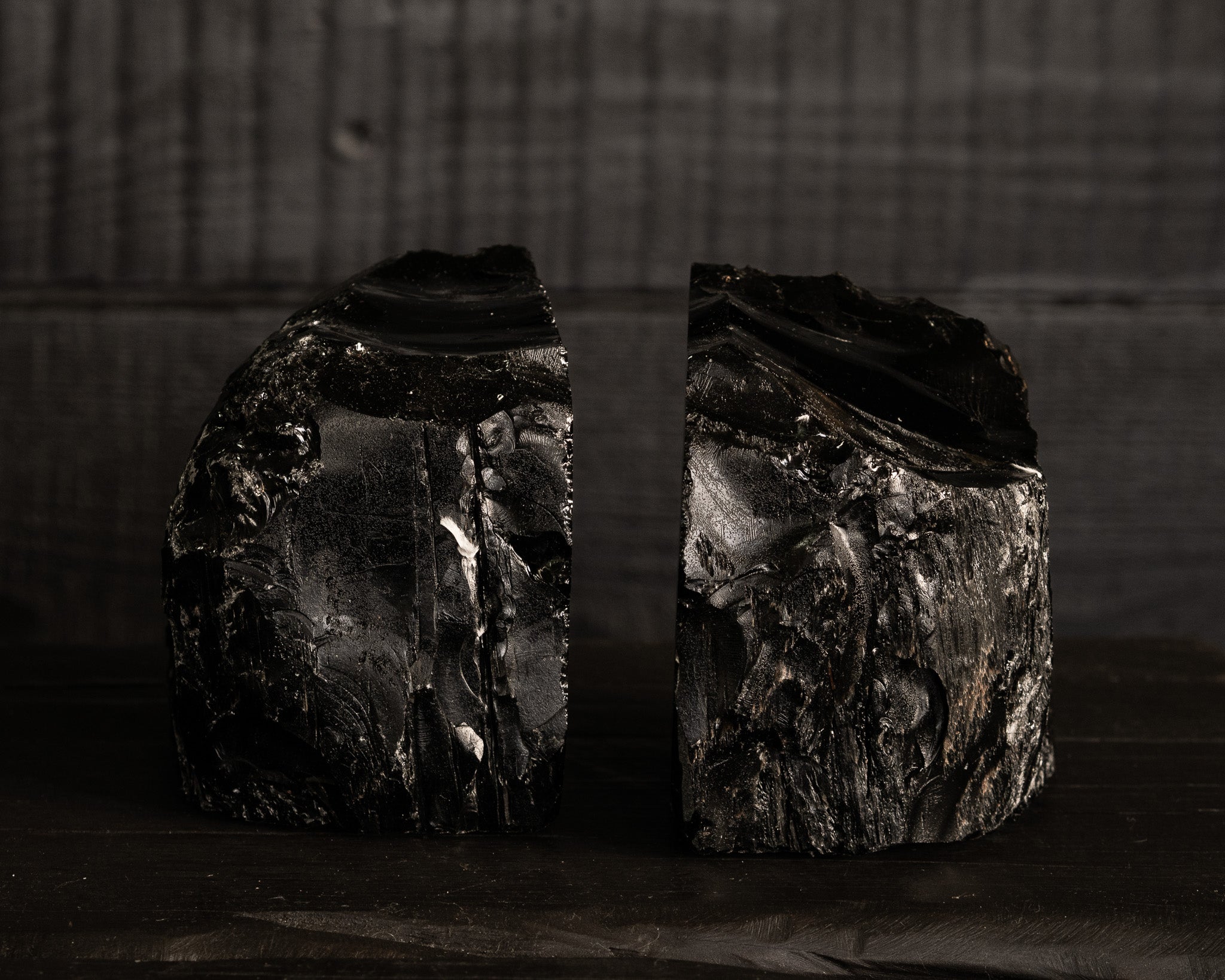 Black Obsidian Book End Set