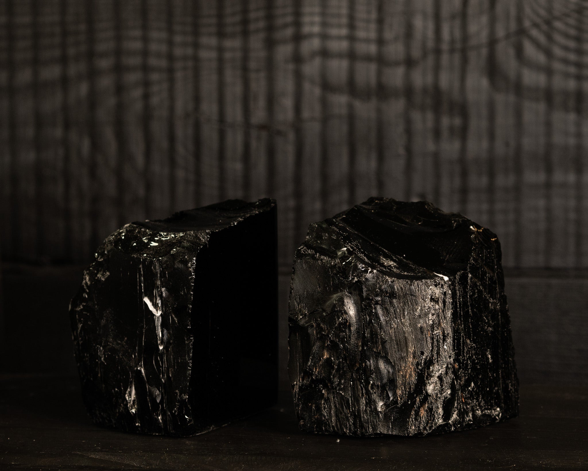 Black Obsidian Book End Set