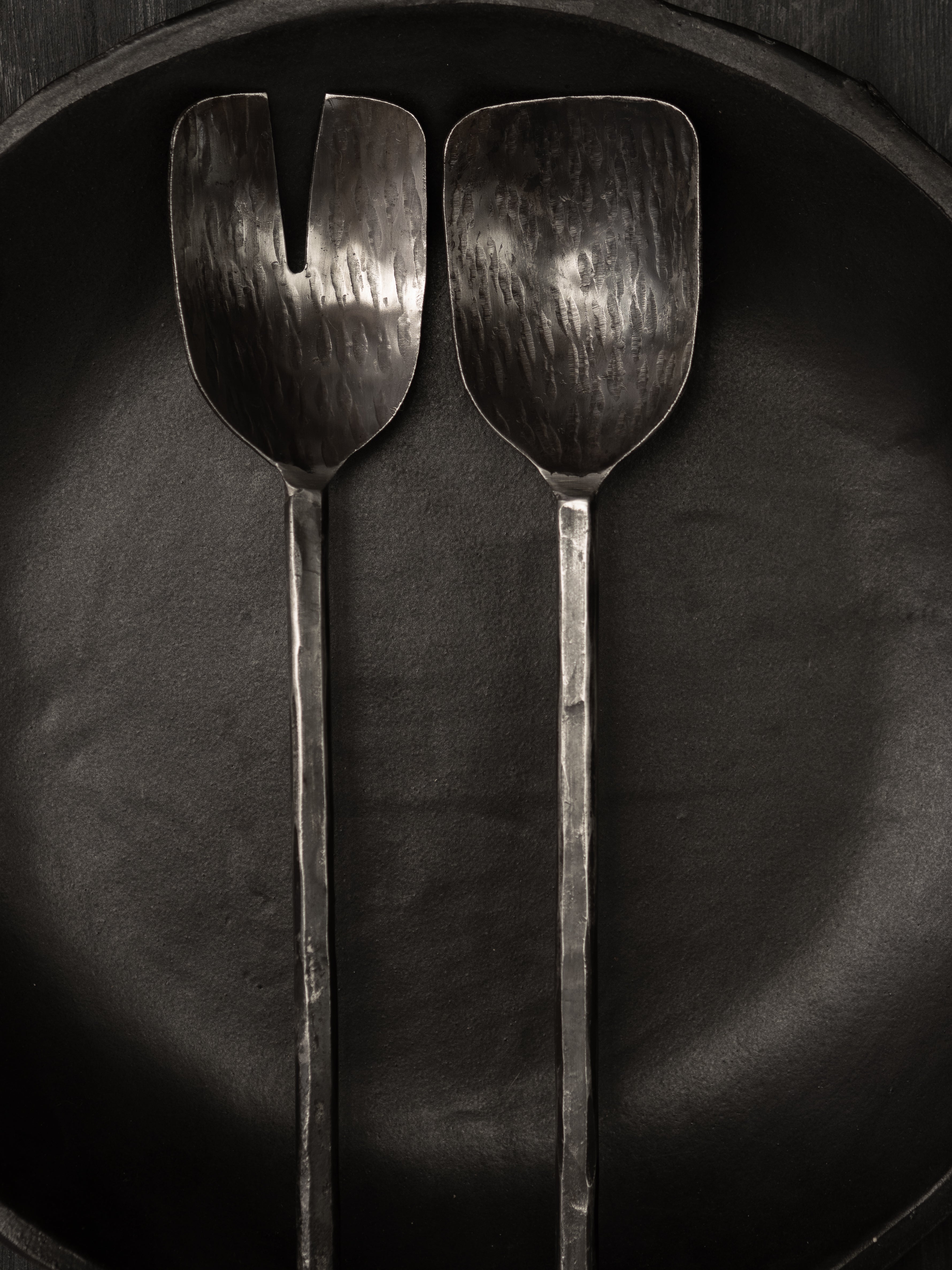Burnished Salad Servers