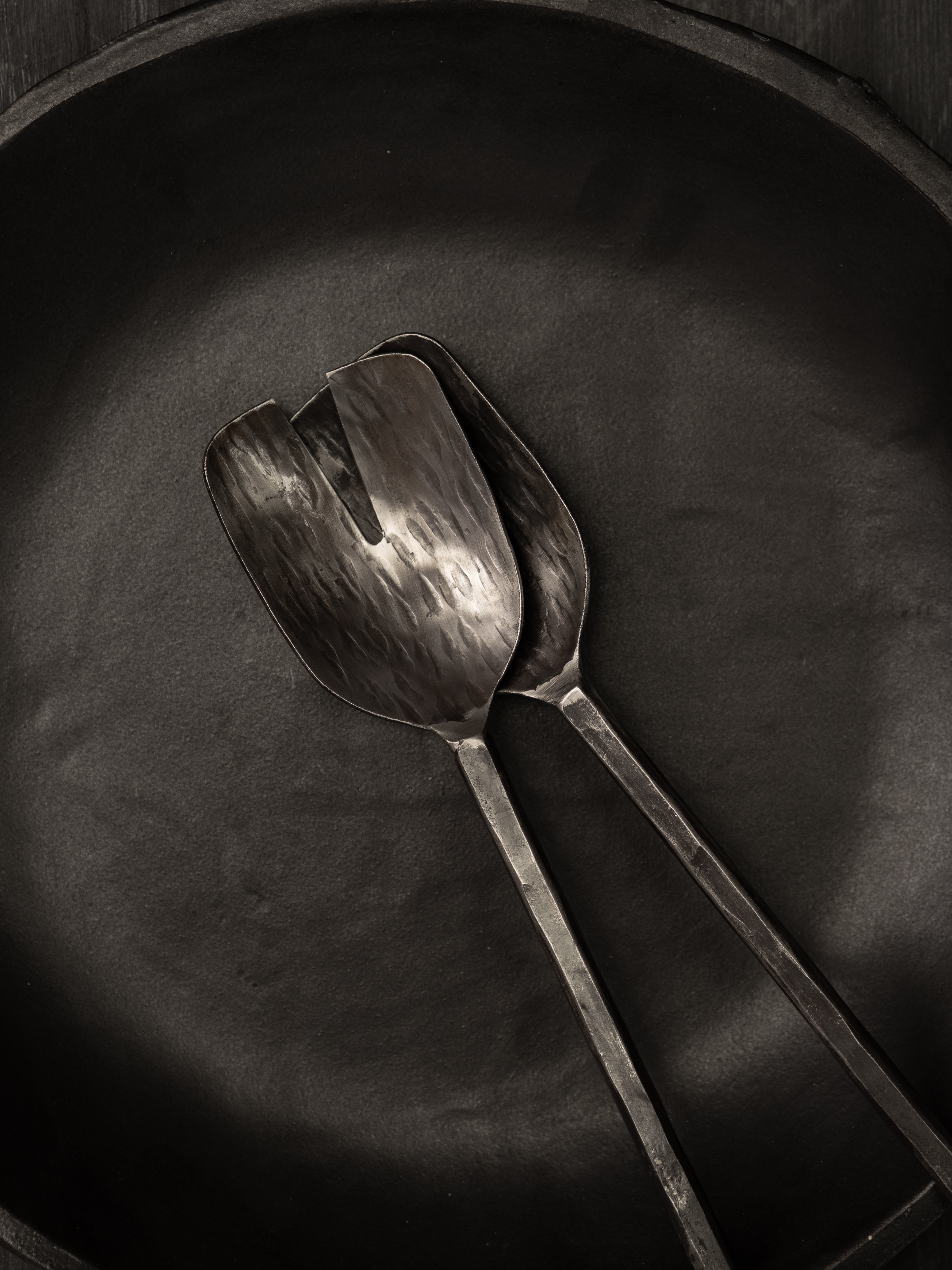 Burnished Salad Servers