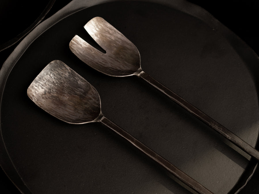 Burnished Salad Servers