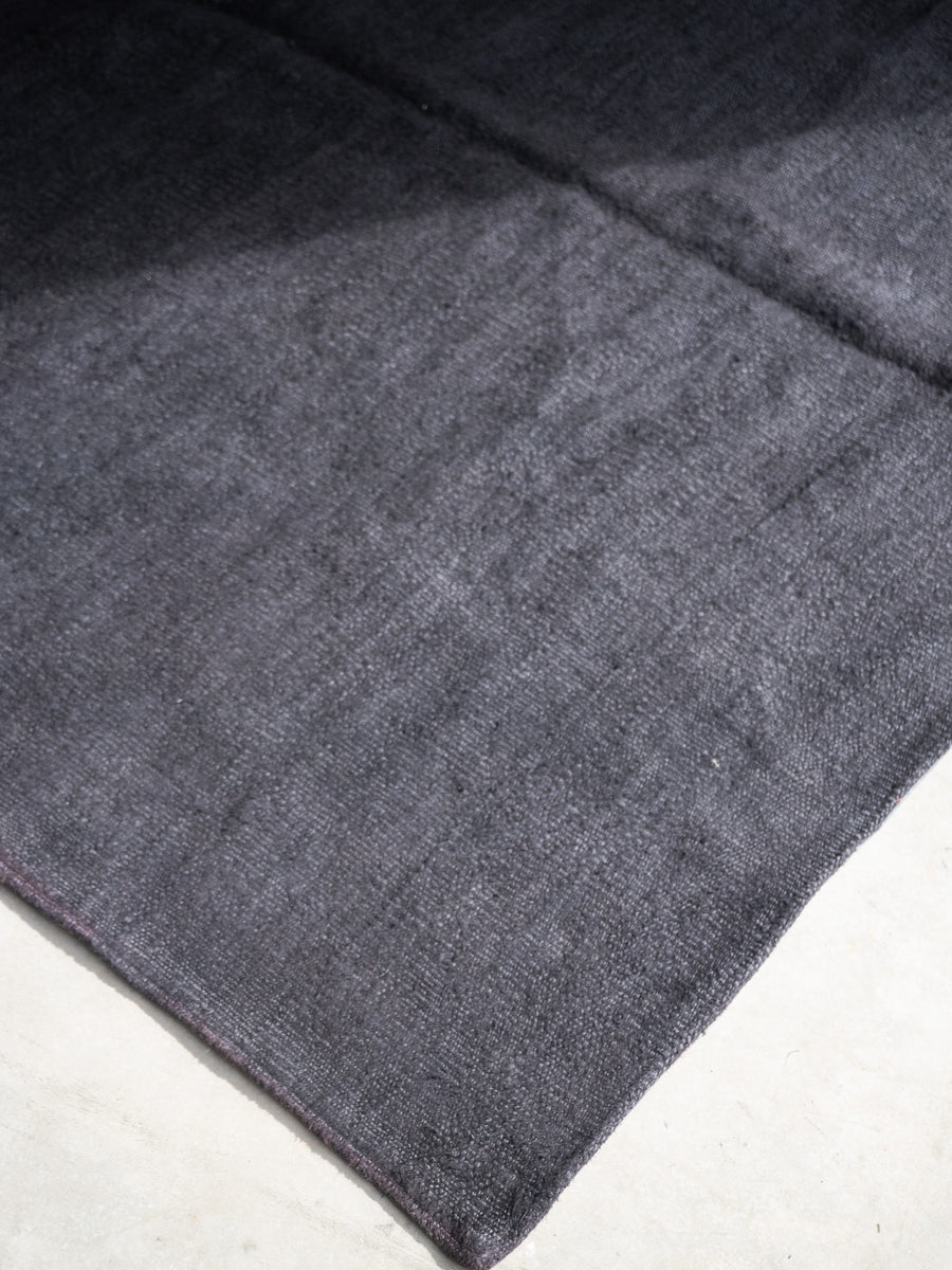 Vintage Black Hemp Rug [244 x 168cm]