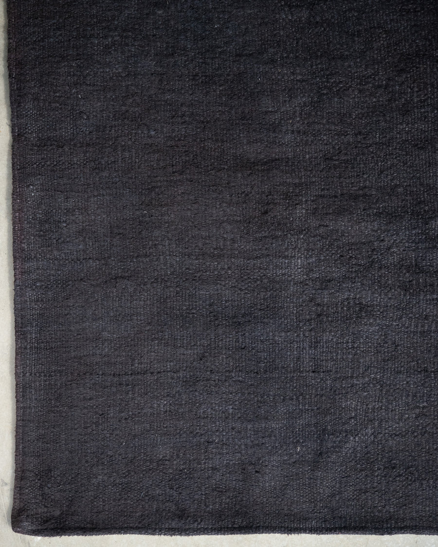Vintage Black Hemp Rug [244 x 168cm]