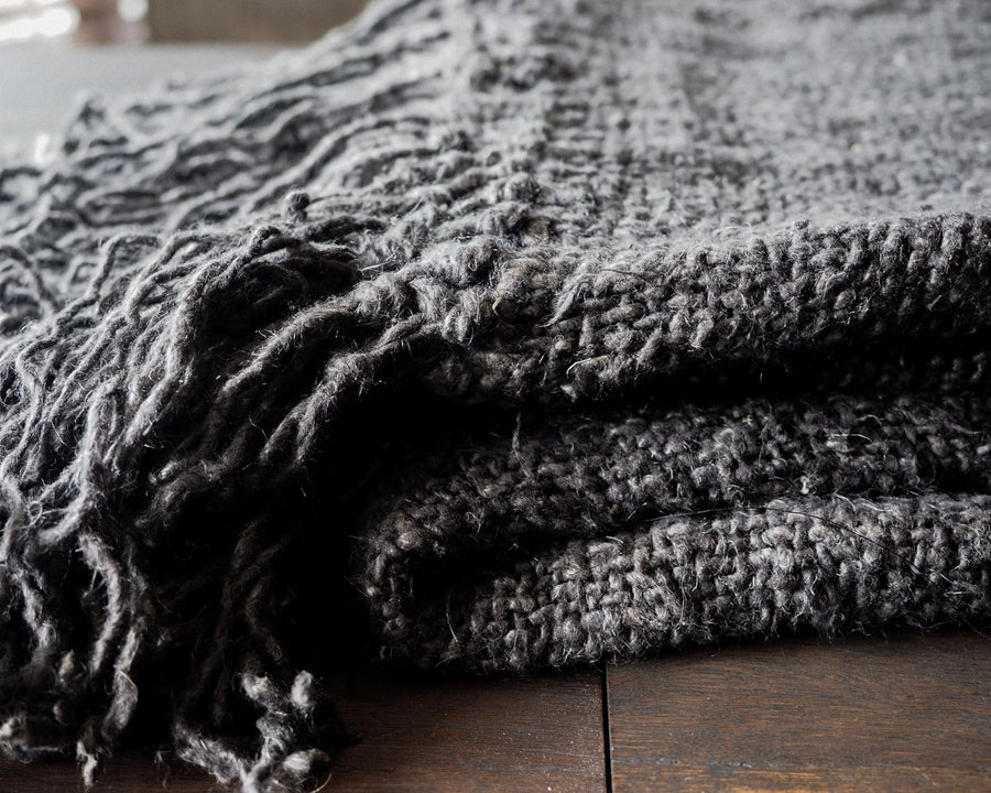 Linen Throw Charcoal 01 - Shackpalace Rituals