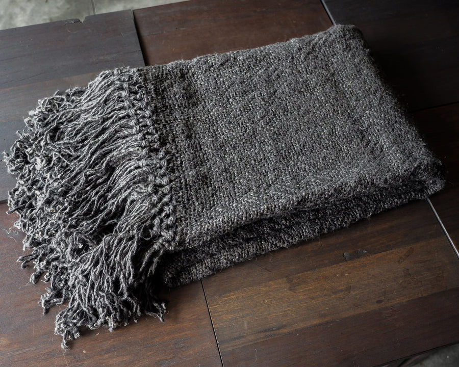 Linen Throw Charcoal 01 - Shackpalace Rituals