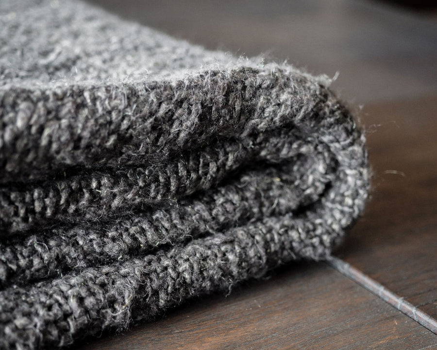 Linen Throw Charcoal 01 - Shackpalace Rituals