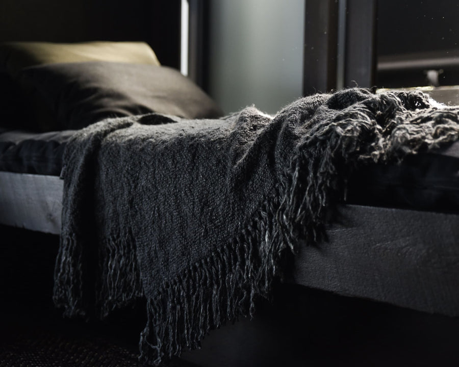 Linen Throw Charcoal 01 - Shackpalace Rituals