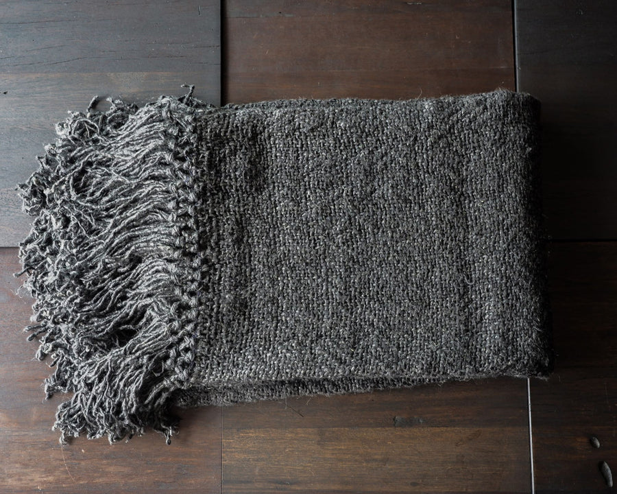 Linen Throw Charcoal 01 - Shackpalace Rituals