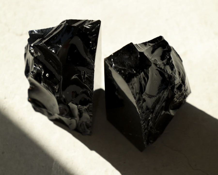 Black Obsidian Book End Set Black Obsidian, book end Shackpalace Rituals