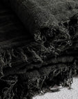 Black Olive / King Bedcover (W290 X L270) - Bedouin Bedding Gauze Linen Coverlet Shack Palace