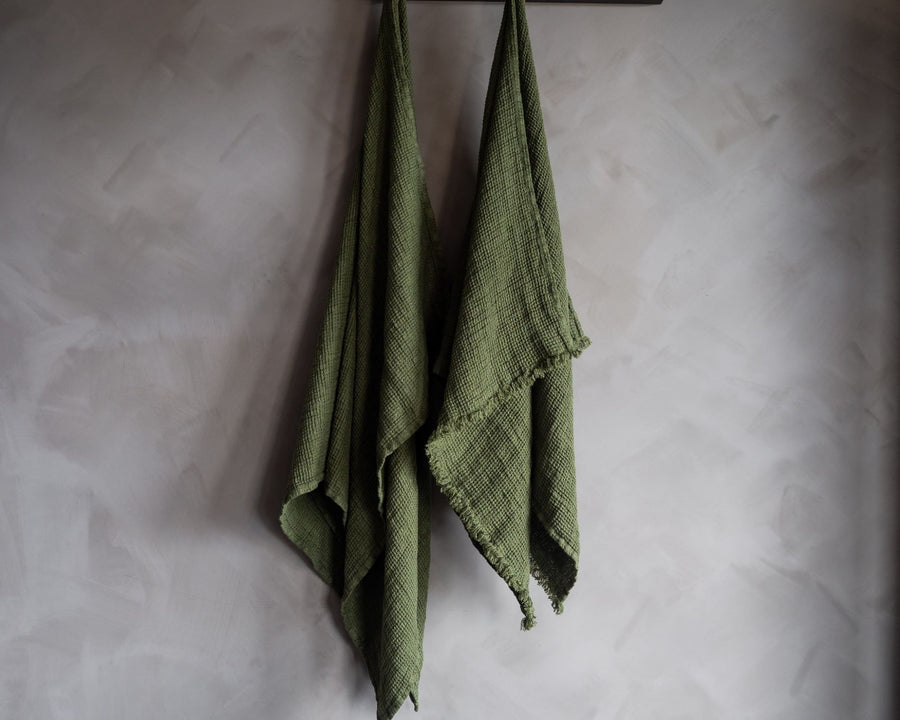 Moss - Waffle Linen Waffle Linen Bath Towel towel Shackpalace Rituals